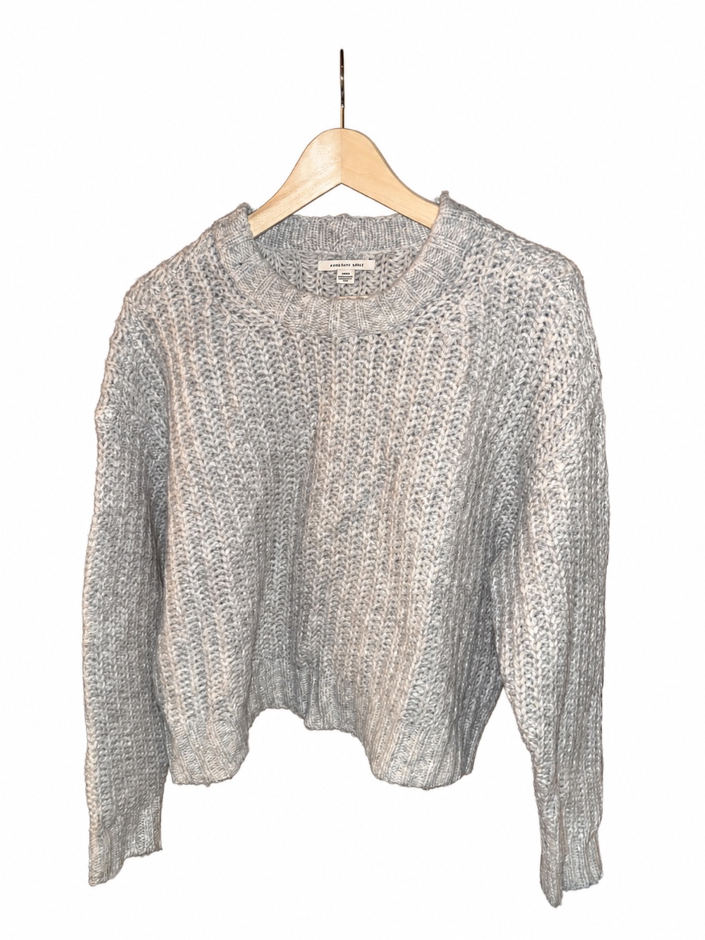 Cozy Chunky Knit Crewneck Sweater - Light Gray